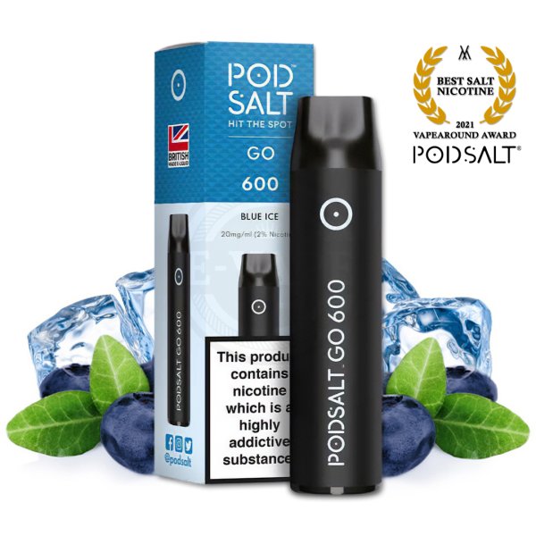 Pod Salt Go 600 Z&uuml;ge Blue Ice Einweg E-Zigarette 20 mg/ml