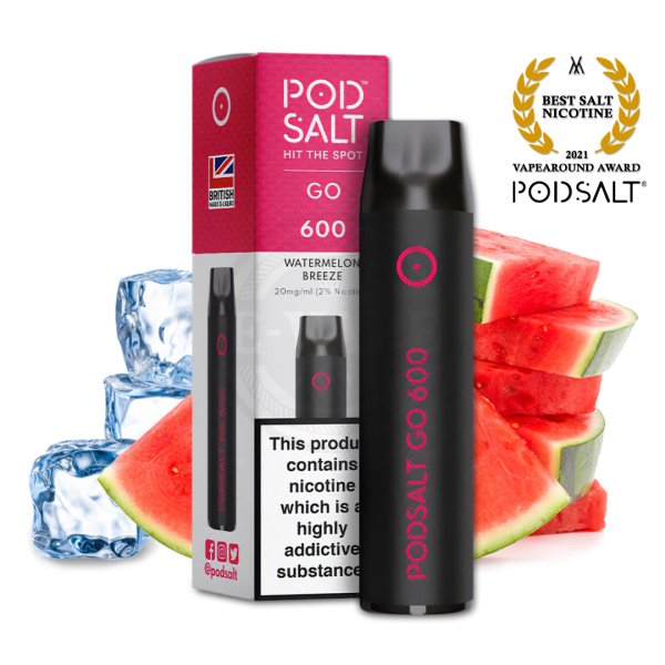 Pod Salt Go 600 Züge Watermelon Breeze Einweg E-Zigarette 20 mg/ml