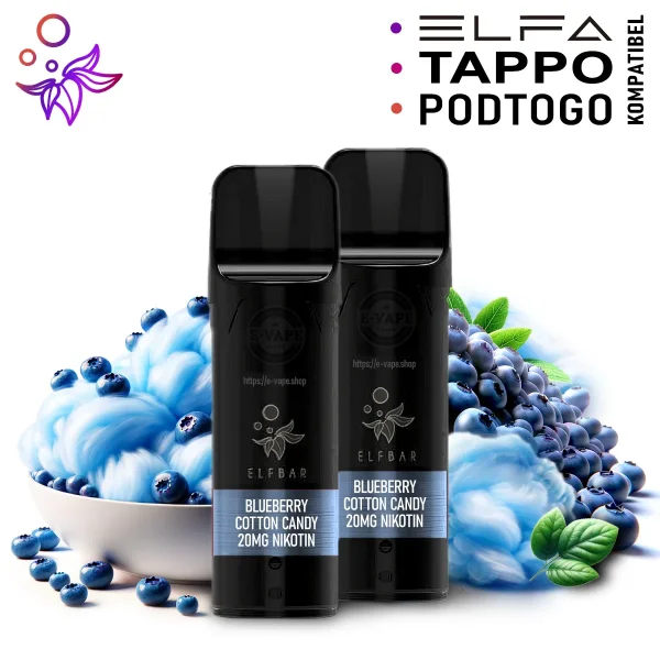 Elfbar ELFA - Blueberry Cotton Candy Pod 20mg/ml Nikotinsalz, 2er Pack