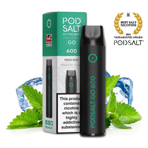 Pod Salt Go 600 Züge Fresh Mint Einweg E-Zigarette 20 mg/ml