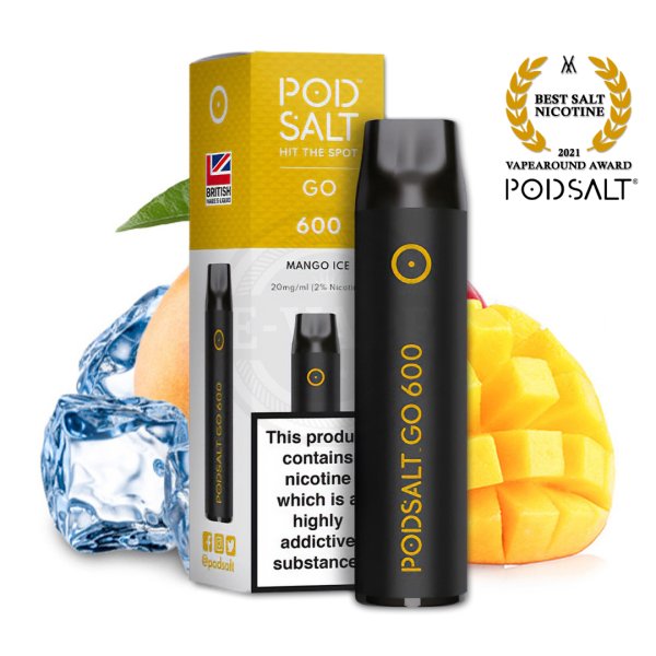 Pod Salt Go 600 Züge Mango Ice Einweg E-Zigarette 20 mg/ml