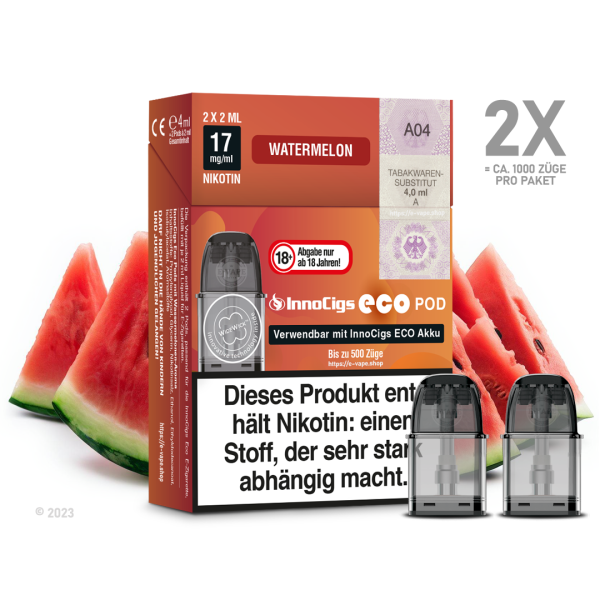 InnoCigs - Eco Pod 2ml 17mg (2.Stk.) Watermelon