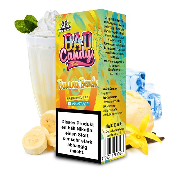 Bad Candy Nikotinsalz Liquids - 20mg / 10ml Banana Beach