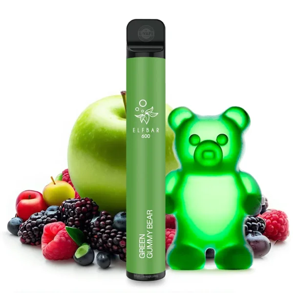 ELFBAR 600 Green Gummy Bear 20 mg/ml Nikotin Einweg E-Zigarette