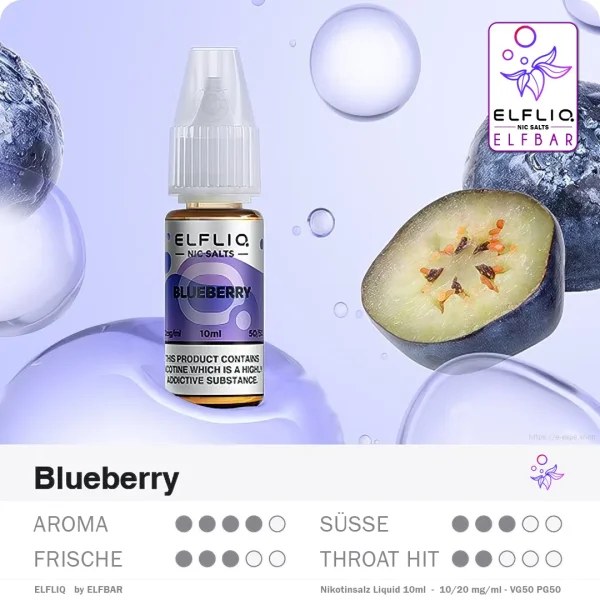 Elfliq Blueberry Nikotinsalz Liquid 10 mg by Elfbar