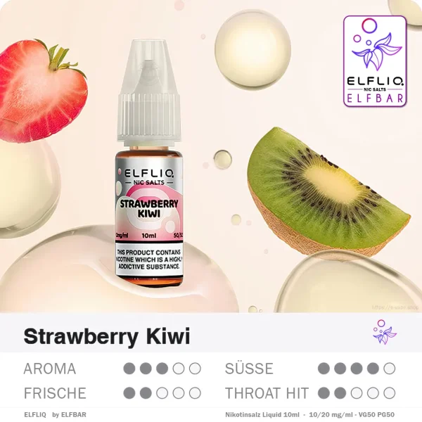 Elfliq Strawberry Kiwi Nikotinsalz Liquid 20 mg by Elfbar