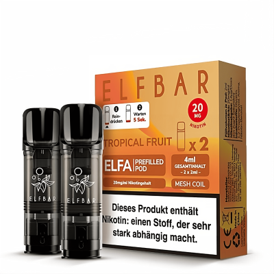 Elfbar Pods ELFA Tropical Fruit 20mg Nikotinsalz 2er Pack