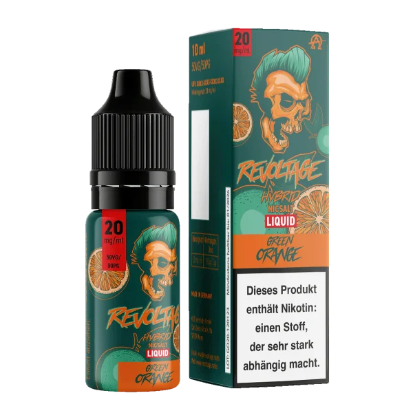 REVOLTAGE Hybrid Nikotinsalz Liquid Green Orange - 10ml 20 mg