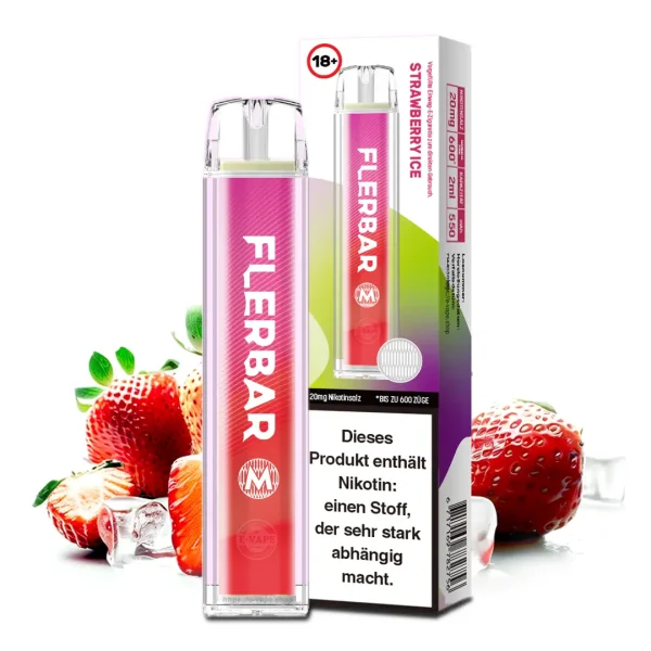Flerbar M - Einweg E-Zigarette 20 mg/ml Strawberry Ice