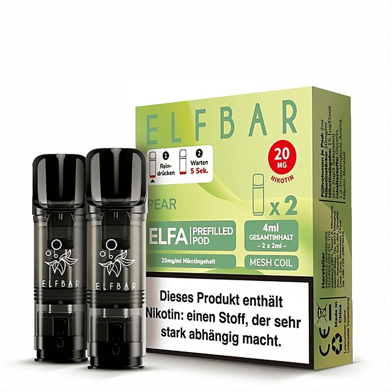 Elfbar Pods ELFA Pear 20mg Nikotinsalz 2er Pack