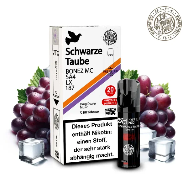 187 Strassenbande Einweg Pod 20 mg/ml Schwarze Taube