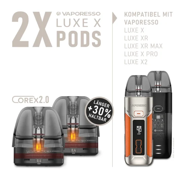 Vaporesso Luxe X Ersatzpod (2.Stk) 0,8 Ohm Corex 2.0
