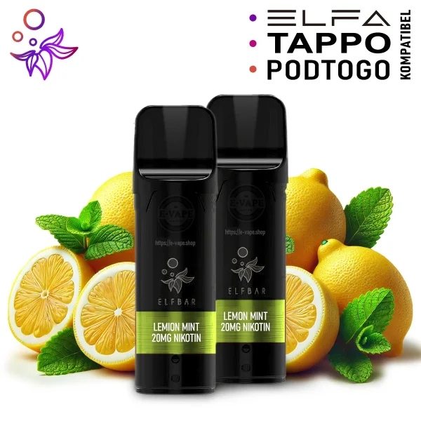 Elfbar ELFA - Lemon Mint Pod 20mg/ml Nikotinsalz, 2er Pack
