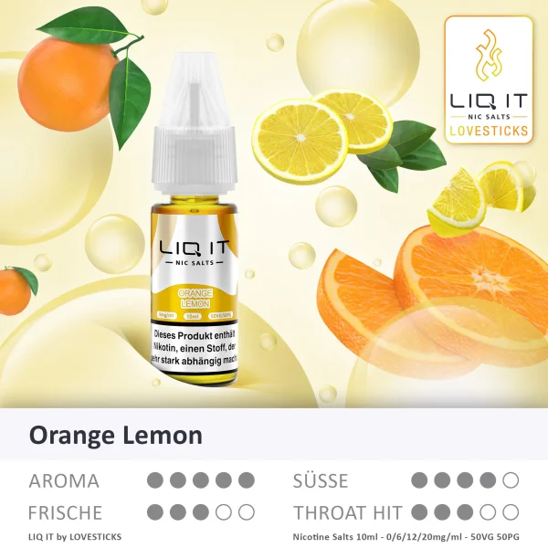 Lovesticks Liq It Liquids – Orange Lemon 20 mg/ml Nikotinsalz