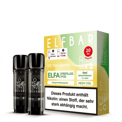 Elfbar Pods ELFA Ice Tea Lemon 20mg Nikotinsalz 2er Pack